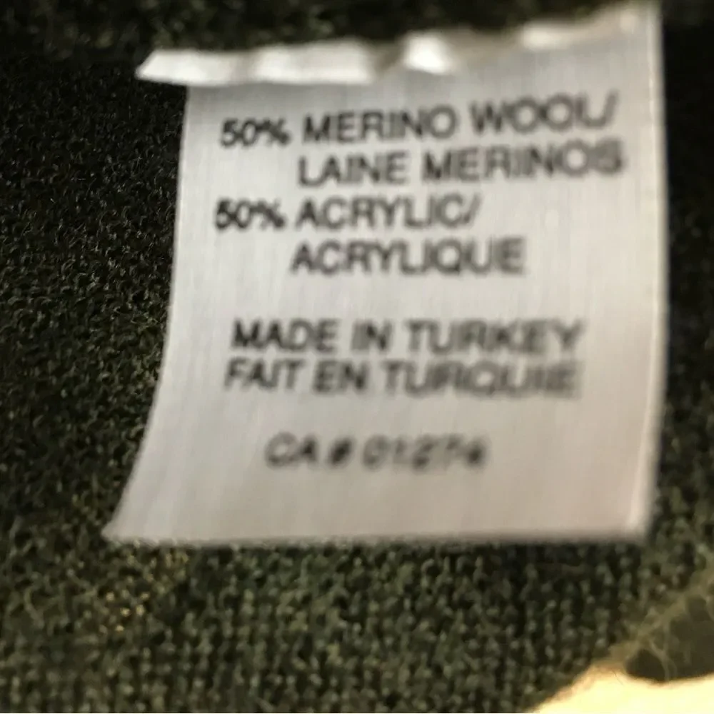 PORTO CRUZ NWT Vtg Wool Blend V-Neck  Sweater Pullover In Military Green Sz L/G